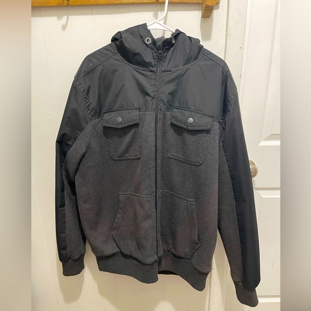 Men’s Buckle Black Faux Fur Lined Coat